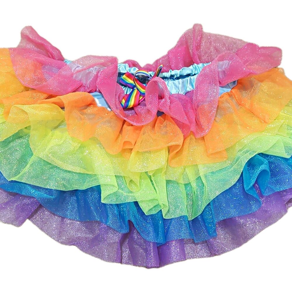 My Little Pony Adult Rainbow Tulle Tutu Skirt Layered Ruffle One Size